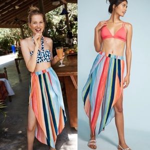 Anthropologie Carla Weeks Stripe Rainbow Culottes